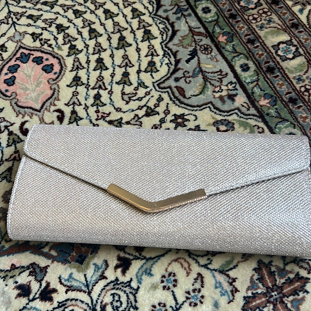 Evening clutch bag- gold fabric wedding party Christmas New Years